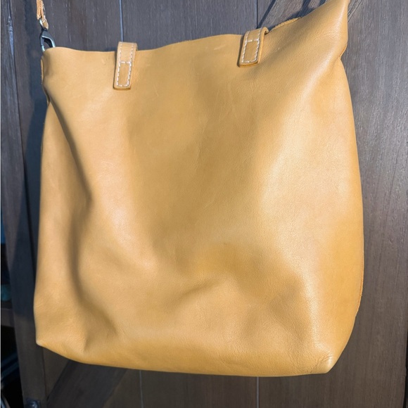 Portland Leather Goods Yellow/Sunflower 🌻 Leather Crossbody Tote - Picture 8 of 16